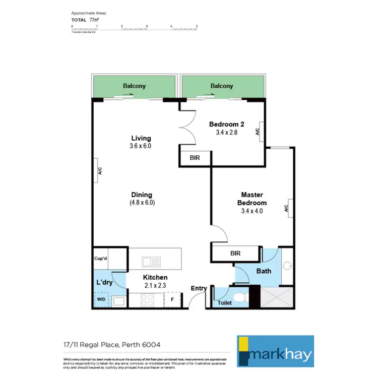 Floorplan of Homely apartment listing, 17/11 Regal Place, East Perth WA 6004