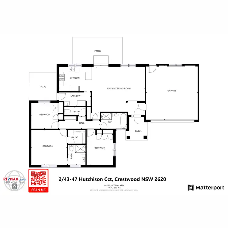 Floorplan of Homely townhouse listing, 2/43-47 Hutchison Circuit, Queanbeyan NSW 2620