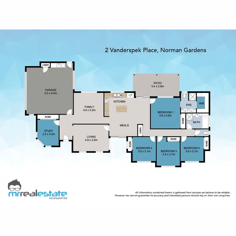 Floorplan of Homely house listing, 2 Vanderspek Place, Frenchville QLD 4701