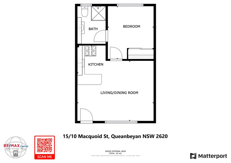 Floorplan of Homely unit listing, 15/10 Macquoid Street, Queanbeyan NSW 2620