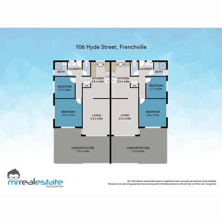 Floorplan of Homely semi-detached listing, 106 Hyde Street, Frenchville QLD 4701