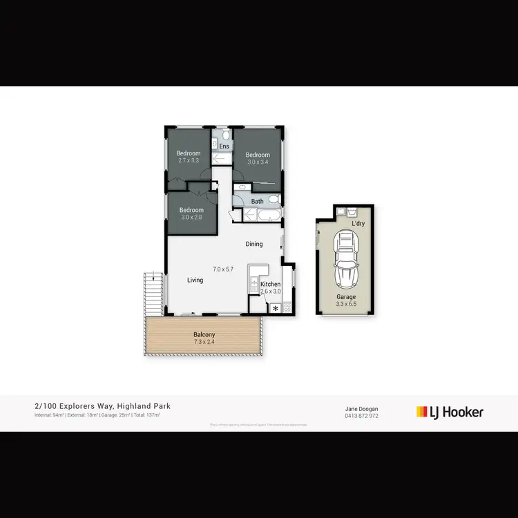 Floorplan of Homely house listing, 2/100 Explorers Way, Highland Park QLD 4211