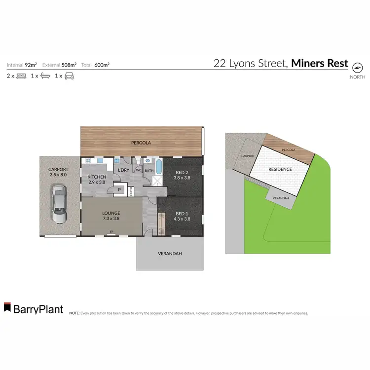 Floorplan of Homely house listing, 22 Lyons Street, Miners Rest VIC 3352