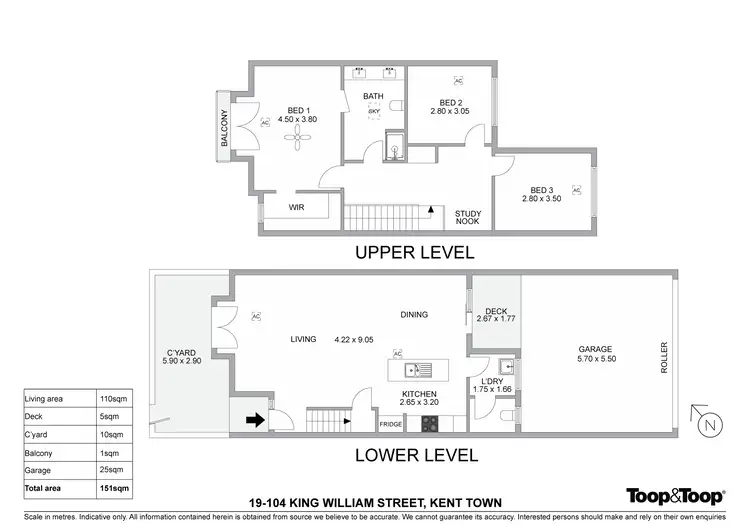 Floorplan of Homely townhouse listing, 19/104 King William Street, Kent Town SA 5067