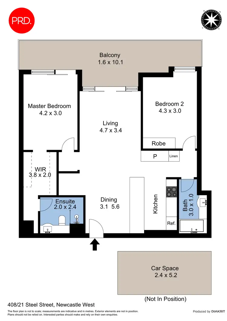 Floorplan of Homely apartment listing, 408/21 Steel Street, Newcastle West NSW 2302