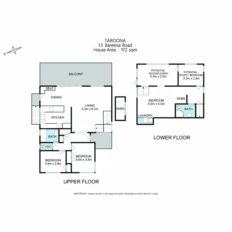 Floorplan of Homely house listing, 13 Bareena Road, Taroona TAS 7053