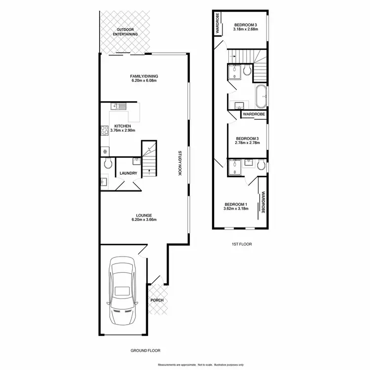 Floorplan of Homely semi-detached listing, 8a Bluestone Drive, Glenmore Park NSW 2745