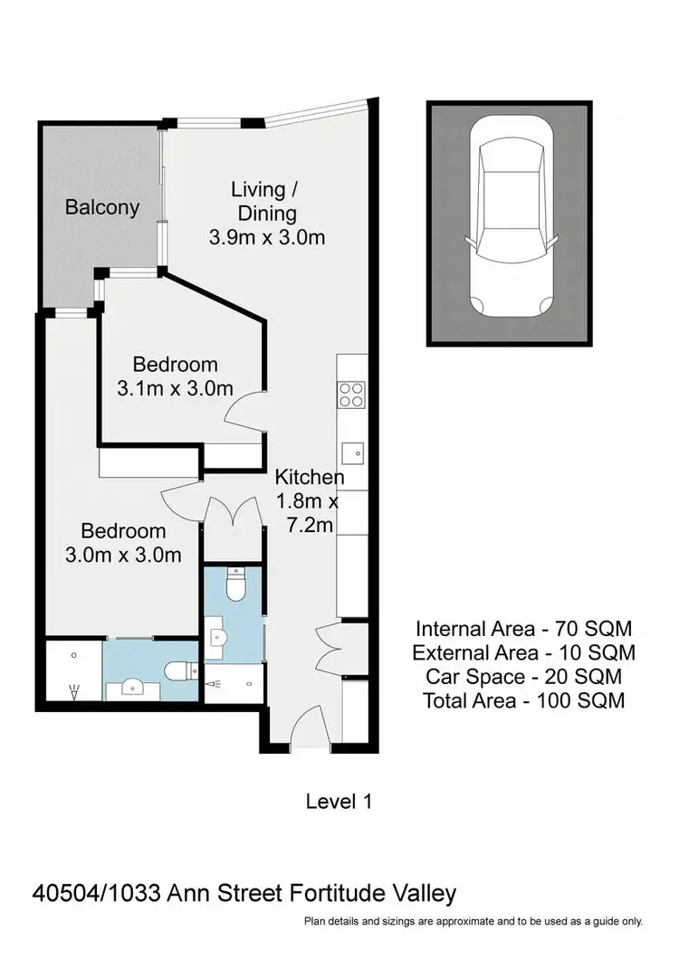 Floorplan of Homely apartment listing, 40504/1033 Ann Street, Fortitude Valley QLD 4006