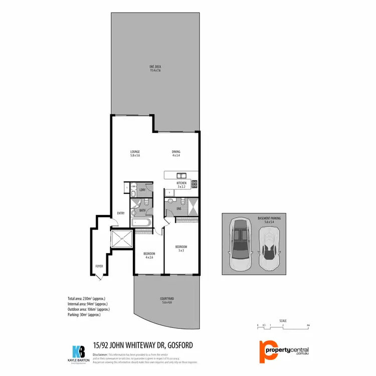 Floorplan of Homely unit listing, 15/92-94 John Whiteway Drive, Gosford NSW 2250