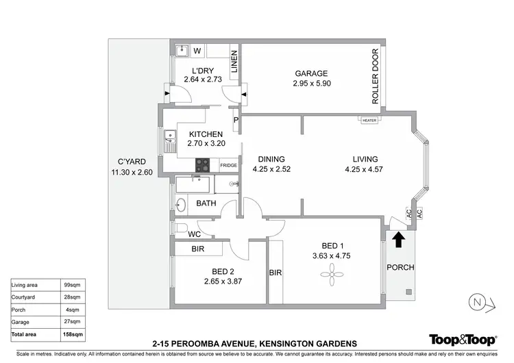 Floorplan of Homely unit listing, 2/15 Peroomba Avenue, Kensington Gardens SA 5068