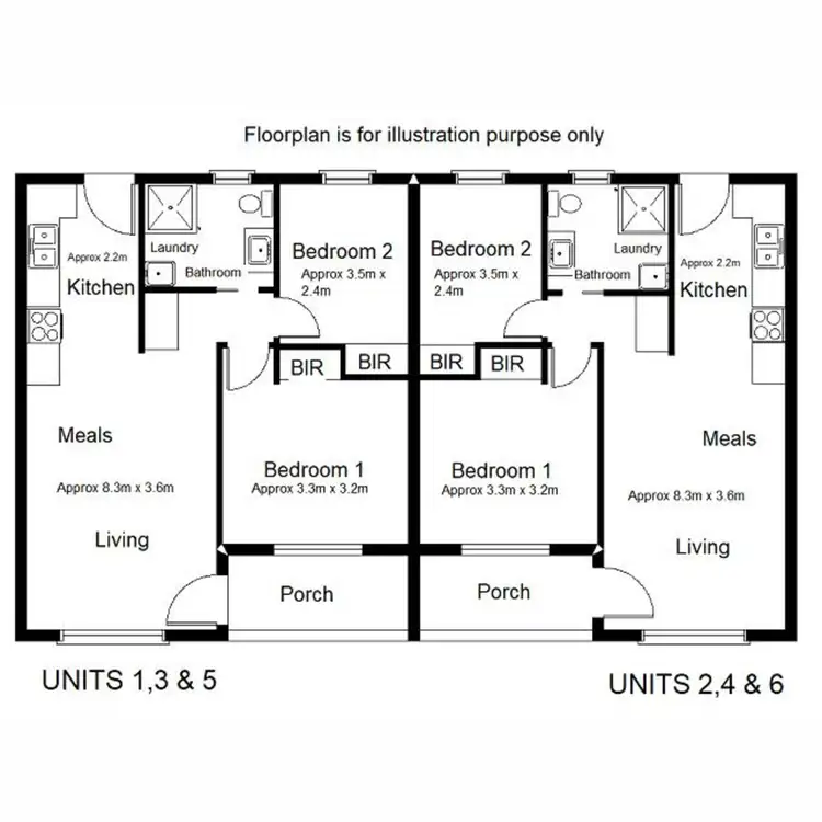 Floorplan of Homely block of units listing, Unit 1,2,3,4,5 & 6/70 Main Street, Port Augusta SA 5700