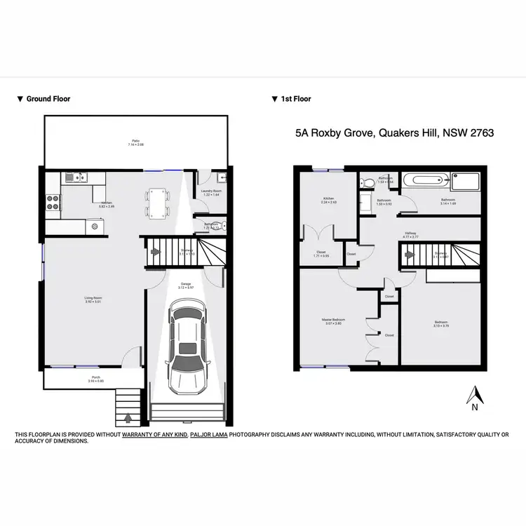 Floorplan of Homely semi-detached listing, 5A Roxby Grove, Quakers Hill NSW 2763