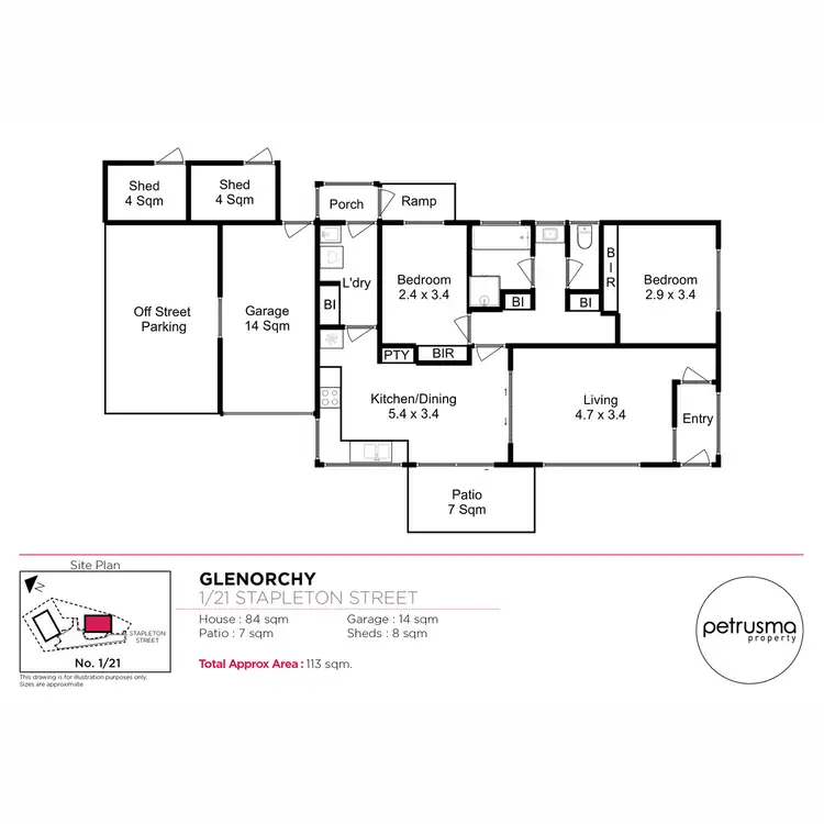 Floorplan of Homely unit listing, 1/21 Stapleton Street, Glenorchy TAS 7010