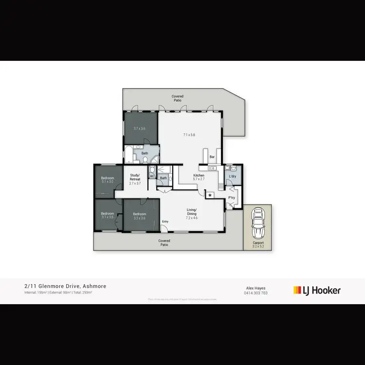 Floorplan of Homely semi-detached listing, 2/11 Glenmore Drive, Ashmore QLD 4214