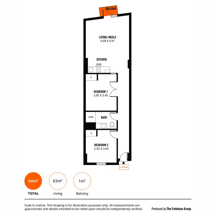 Floorplan of Homely apartment listing, 423/61 Hindmarsh Square, Adelaide SA 5000