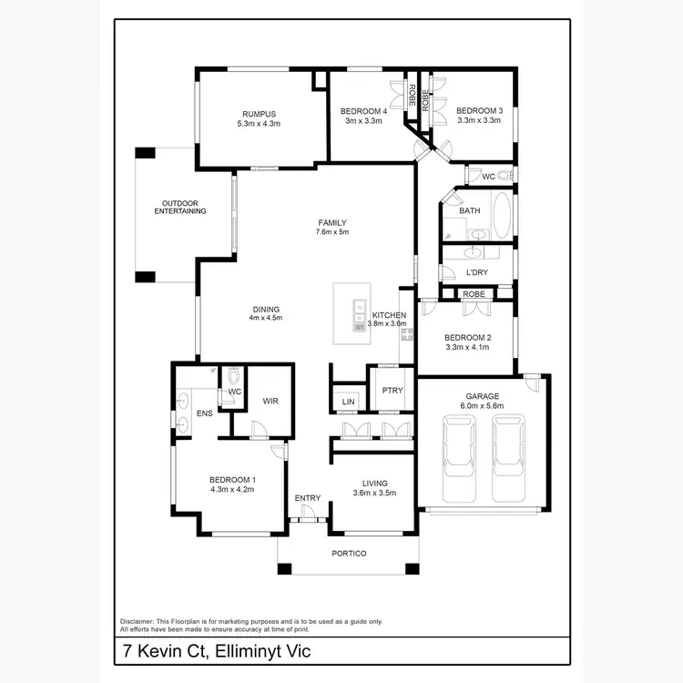 Floorplan of Homely house listing, 7 Kevin Court, Elliminyt VIC 3250