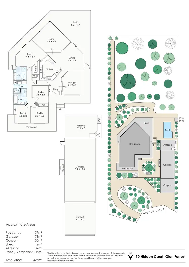 Floorplan of Homely house listing, 10 Hidden Court, Glen Forrest WA 6071
