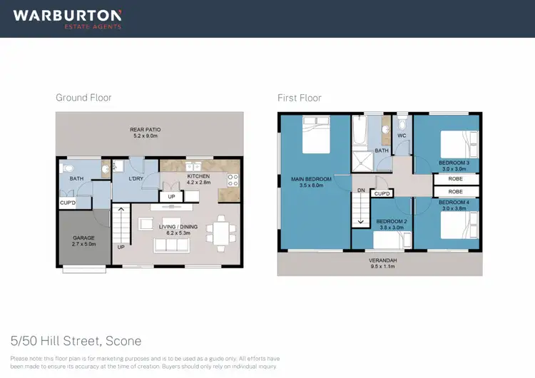 Floorplan of Homely townhouse listing, 5/50 Hill Street, Scone NSW 2337