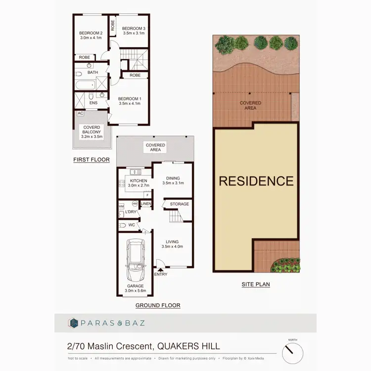 Floorplan of Homely townhouse listing, 2/70 Maslin Crescent, Quakers Hill NSW 2763
