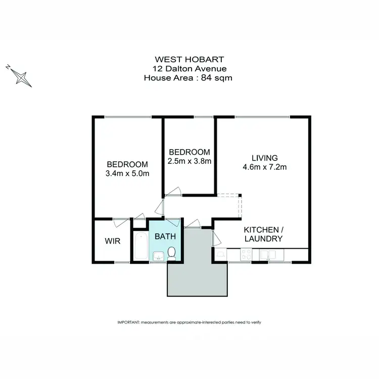 Floorplan of Homely apartment listing, 12 Dalton Avenue, West Hobart TAS 7000