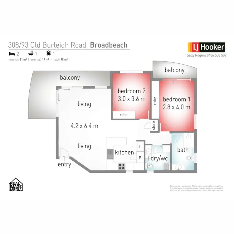 Floorplan of Homely apartment listing, 8/93 Old Burleigh Road, Broadbeach QLD 4218