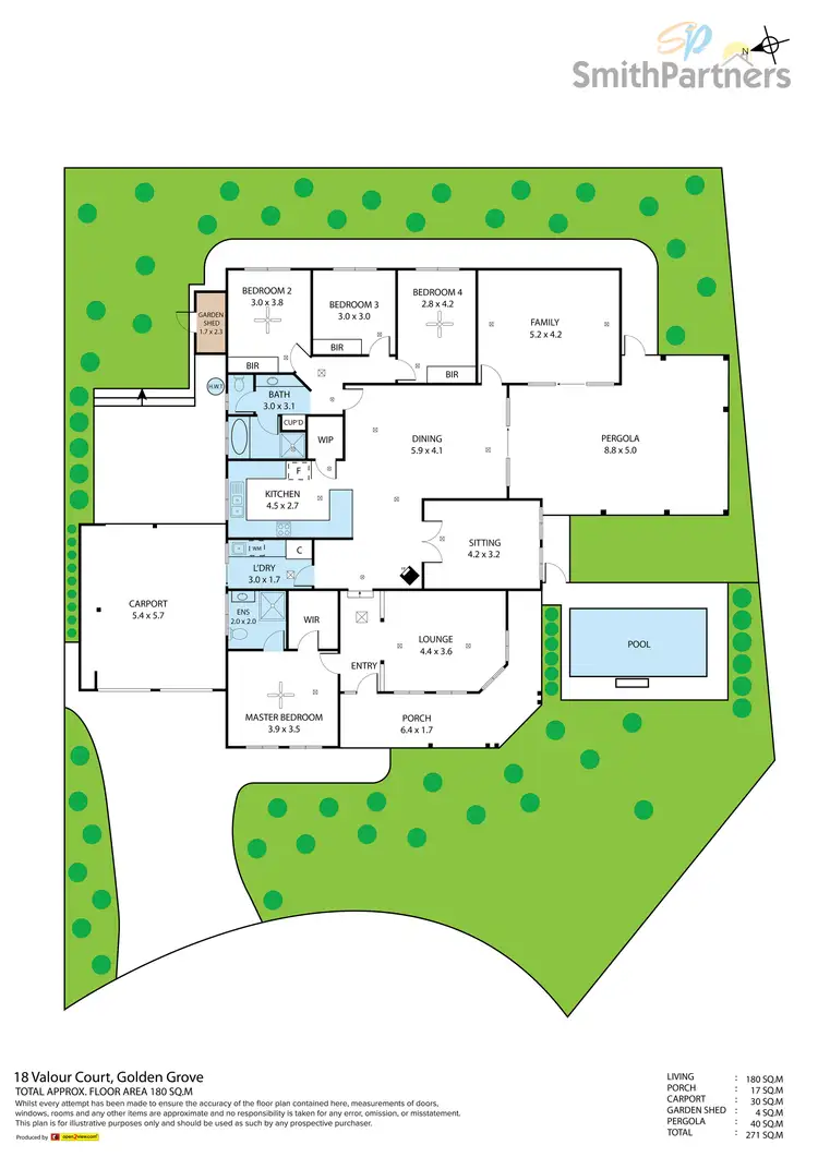 Floorplan of Homely house listing, 18 Valour Court, Golden Grove SA 5125