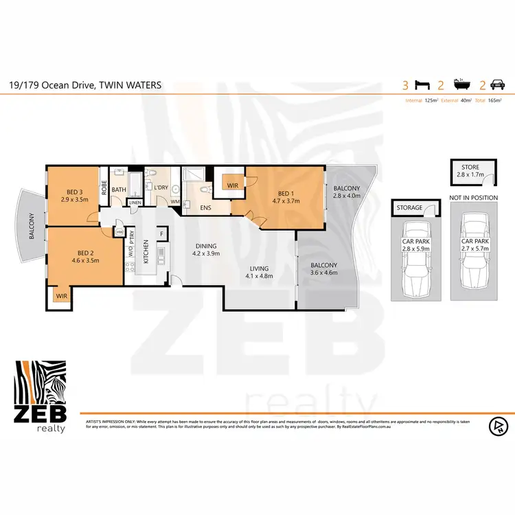 Floorplan of Homely apartment listing, 19/179 Ocean Drive, Twin Waters QLD 4564