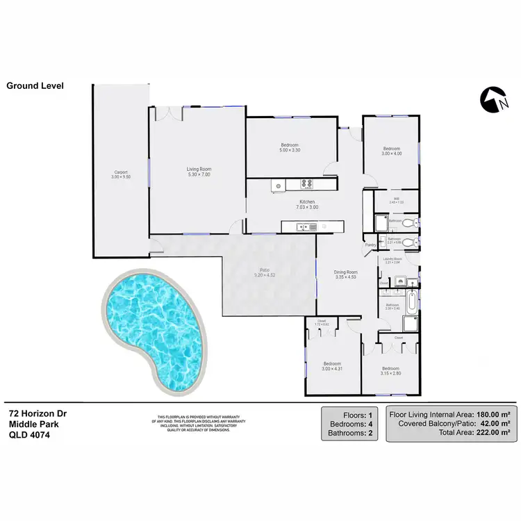 Floorplan of Homely house listing, 72 Horizon Drive, Middle Park QLD 4074
