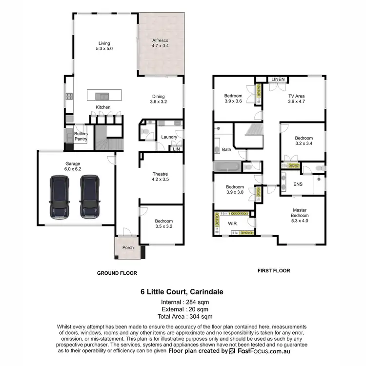 Floorplan of Homely house listing, 6 Little Court, Carindale QLD 4152