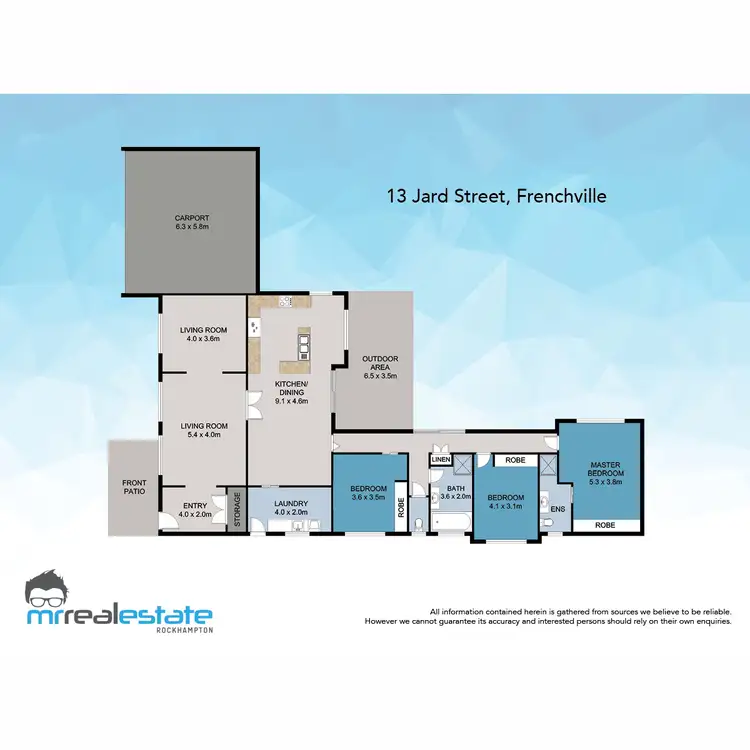 Floorplan of Homely house listing, 13 Jard Street, Frenchville QLD 4701