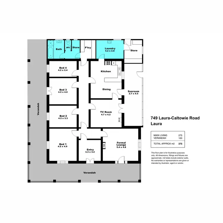 Floorplan of Homely rural property listing, 749 Laura-Caltowie Road, Laura SA 5480