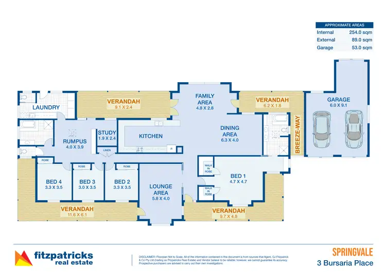 Floorplan of Homely house listing, 3 Bursaria Place, Springvale NSW 2650
