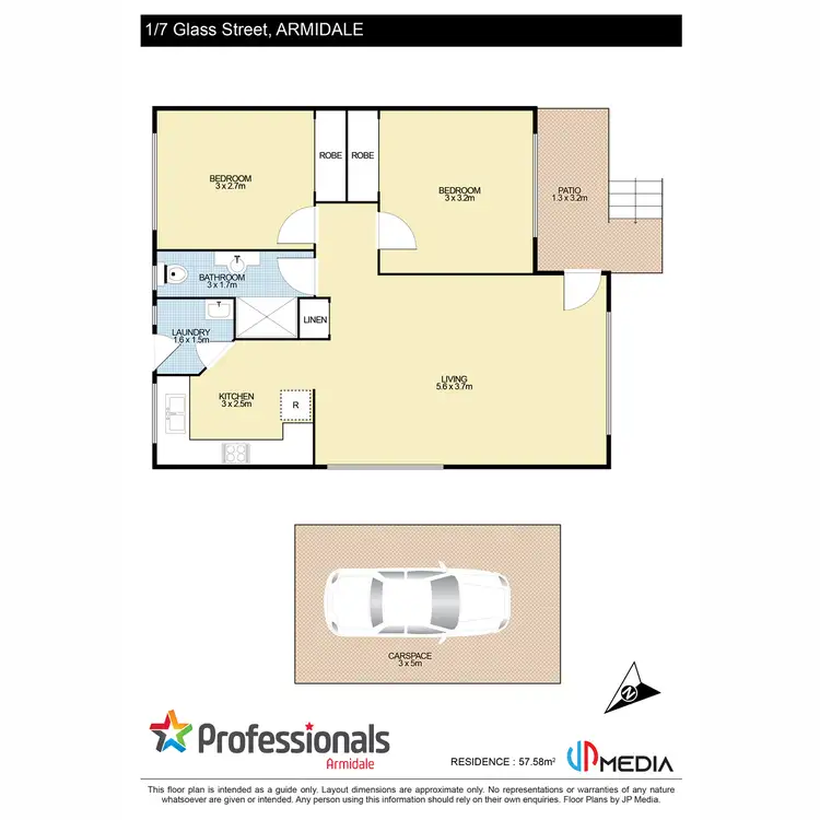 Floorplan of Homely unit listing, 1/7 Glass Street, Armidale NSW 2350