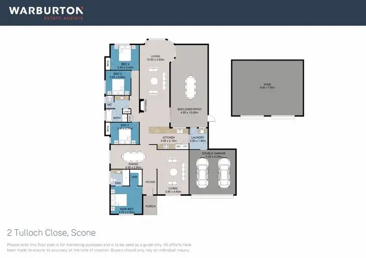 Floorplan of Homely house listing, 2 Tulloch Close, Scone NSW 2337