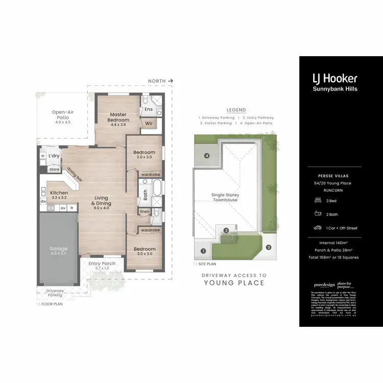 Floorplan of Homely townhouse listing, 54/20 Young Place, Runcorn QLD 4113