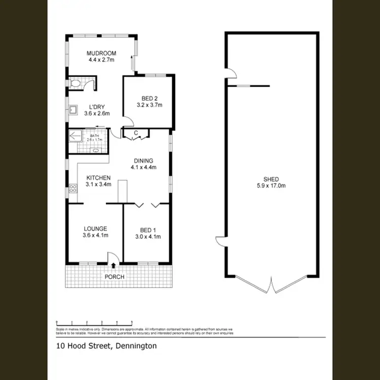 Floorplan of Homely house listing, 10 Hood Street, Dennington VIC 3280