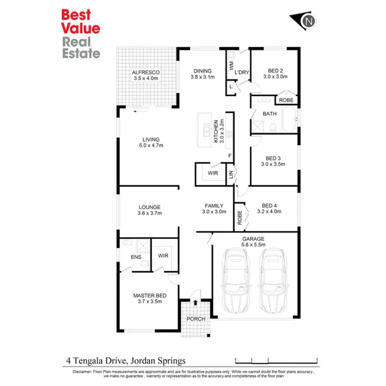 Floorplan of Homely house listing, 4 Tengala Drive, Jordan Springs NSW 2747