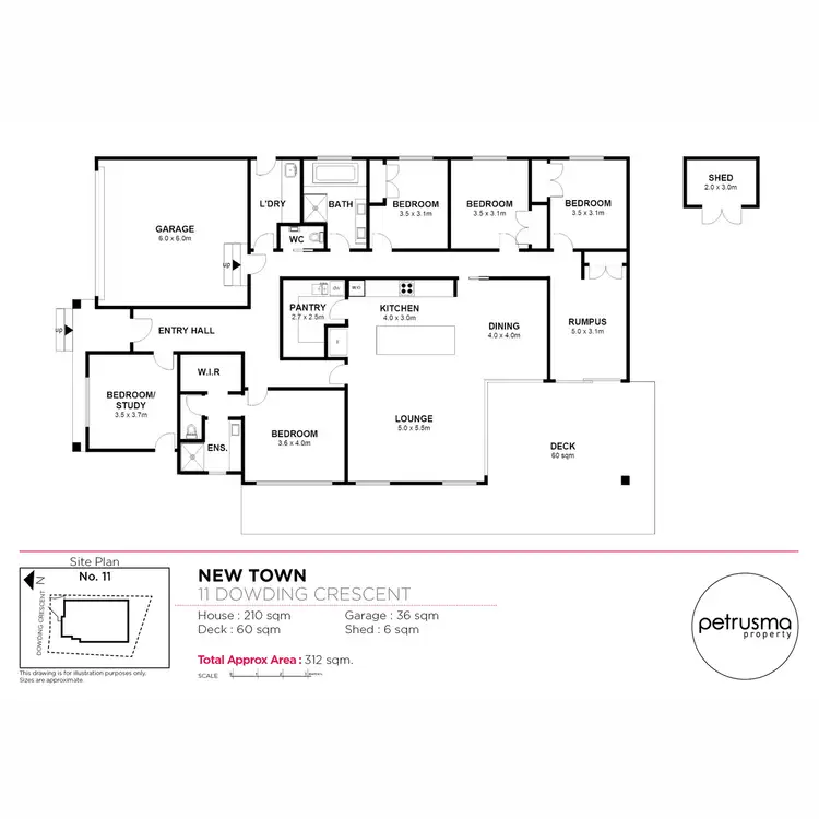 Floorplan of Homely house listing, 11 Dowding Crescent, New Town TAS 7008