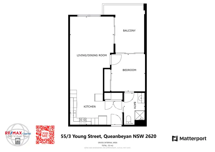 Floorplan of Homely unit listing, 55/3 Young Street, Queanbeyan NSW 2620