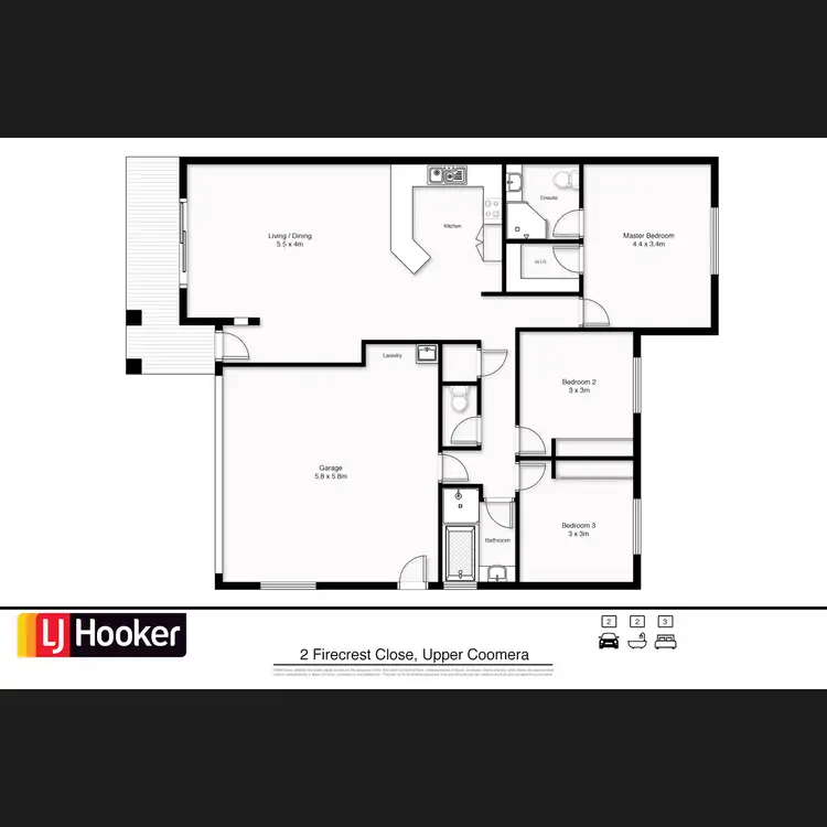 Floorplan of Homely semi-detached listing, 2 Firecrest Close, Upper Coomera QLD 4209