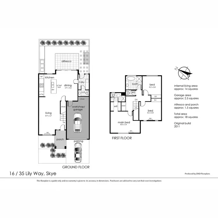 Floorplan of Homely townhouse listing, 16/35 Lily Way, Skye VIC 3977