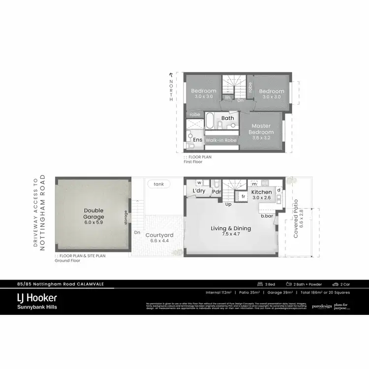 Floorplan of Homely townhouse listing, 85/85 Nottingham Road, Calamvale QLD 4116