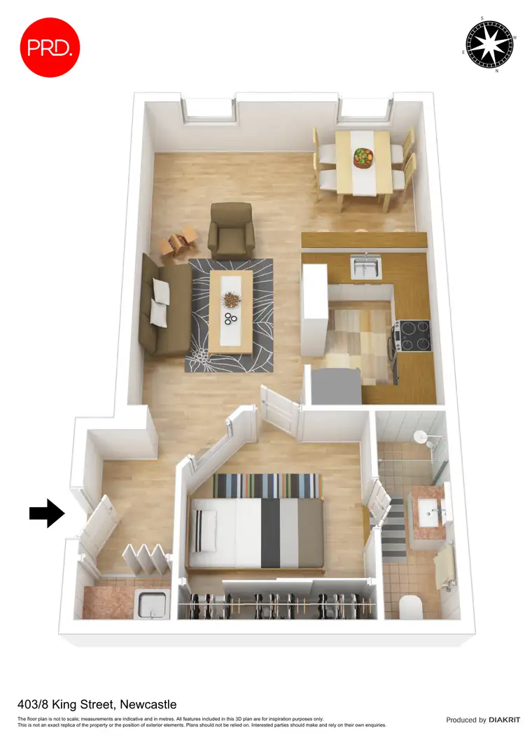 Floorplan of Homely apartment listing, 403/8 King Street, Newcastle NSW 2300
