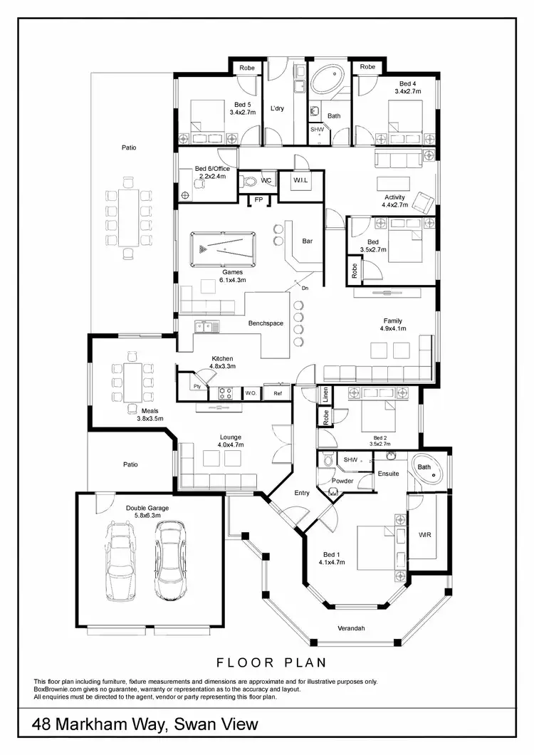 Floorplan of Homely house listing, 48 Markham Way, Swan View WA 6056