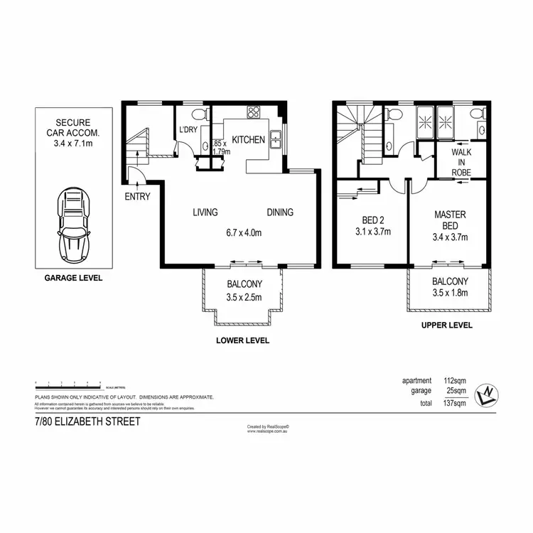 Floorplan of Homely townhouse listing, 7/80 Elizabeth Street, Paddington QLD 4064
