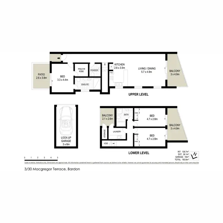 Floorplan of Homely townhouse listing, 3/30 MacGregor Terrace, Bardon QLD 4065