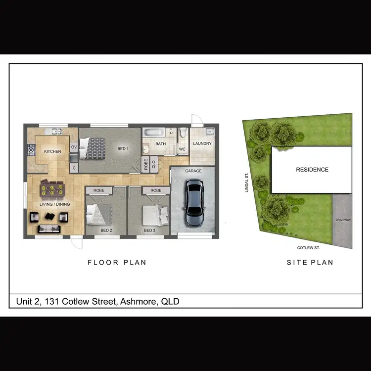 Floorplan of Homely semi-detached listing, 2/131 Cotlew Street, Ashmore QLD 4214