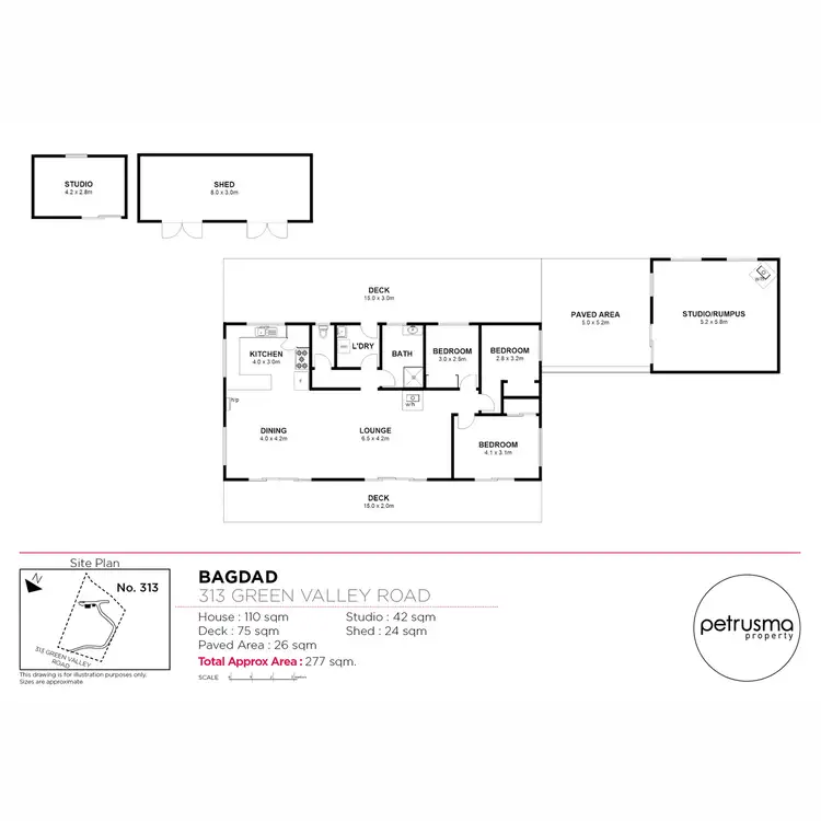 Floorplan of Homely house listing, 313 Green Valley Road, Bagdad TAS 7030