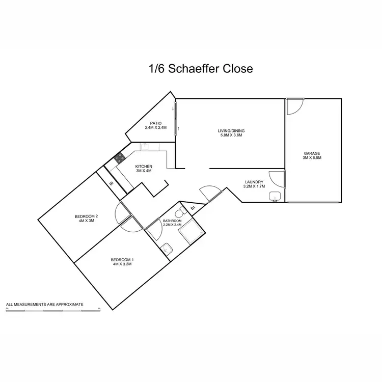 Floorplan of Homely unit listing, 1/6 Schaeffer Close, Grafton NSW 2460