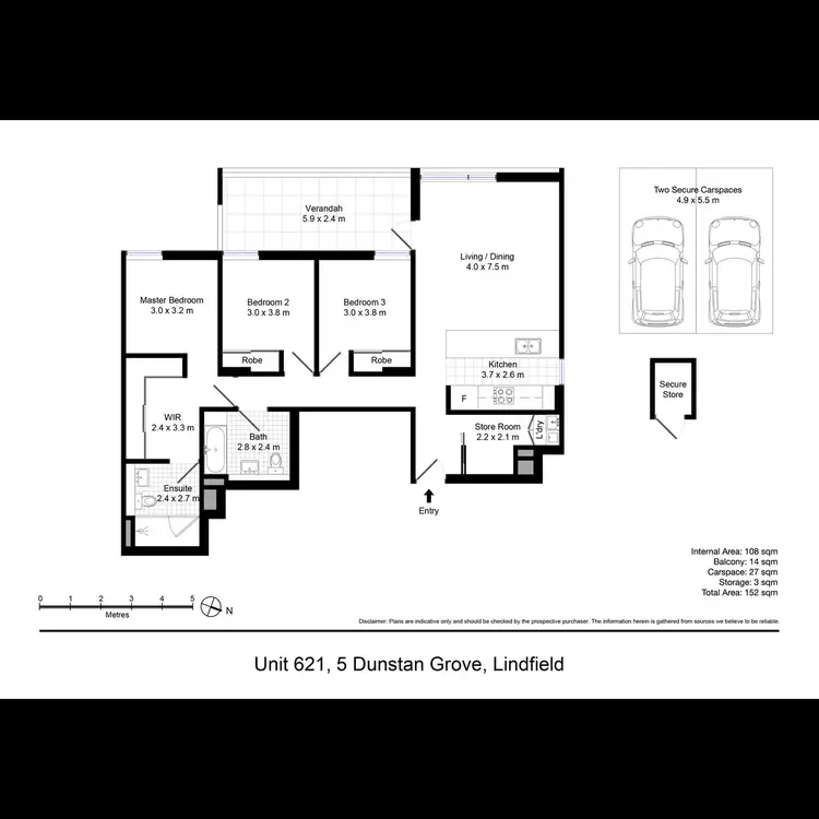 Floorplan of Homely apartment listing, 621/5 Dunstan Grove, Lindfield NSW 2070